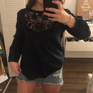 Abercrombie & Fitch Lace Long Sleeve Top